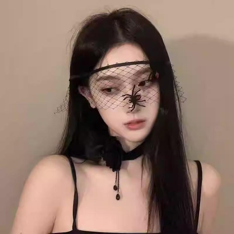 Retro Lace Princess Half Face Mask For Women Vintage Sexy Flower Tied Mask Gothic Party Accessory Masquerade Costume Prop