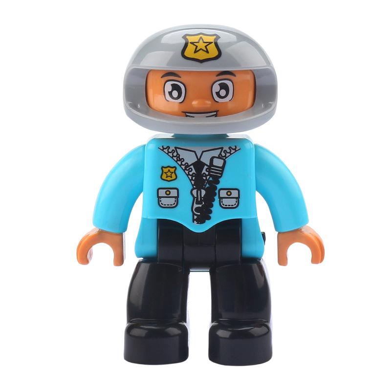 Big Building Blocks Boy Girls Family Policemen Figures Doll Compatible Duplos Children Kids Self Locking Bricks Assemble Toys