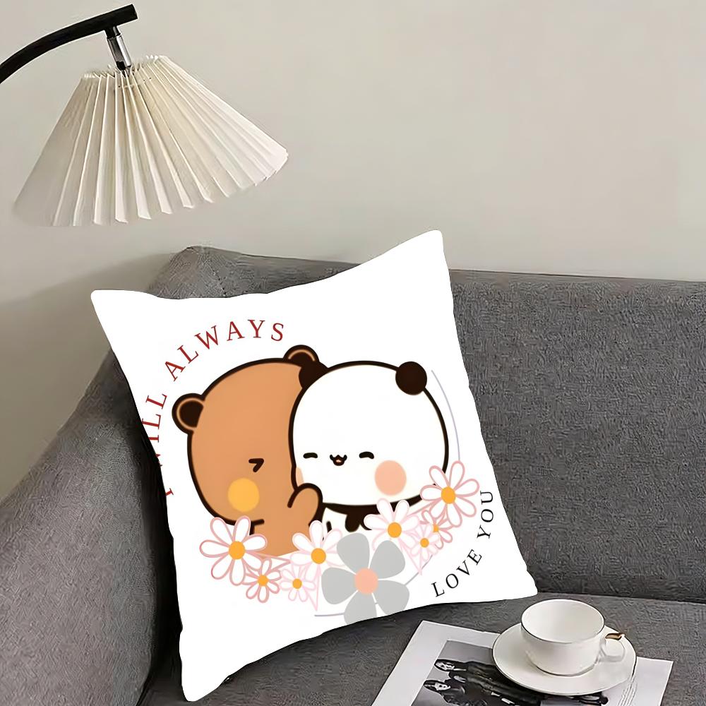 P-Panda Bubu And Dudu Cushion Cover Reversible Plush Pillow Cover – For car, sofa, bedroom, perfect as a gift.
