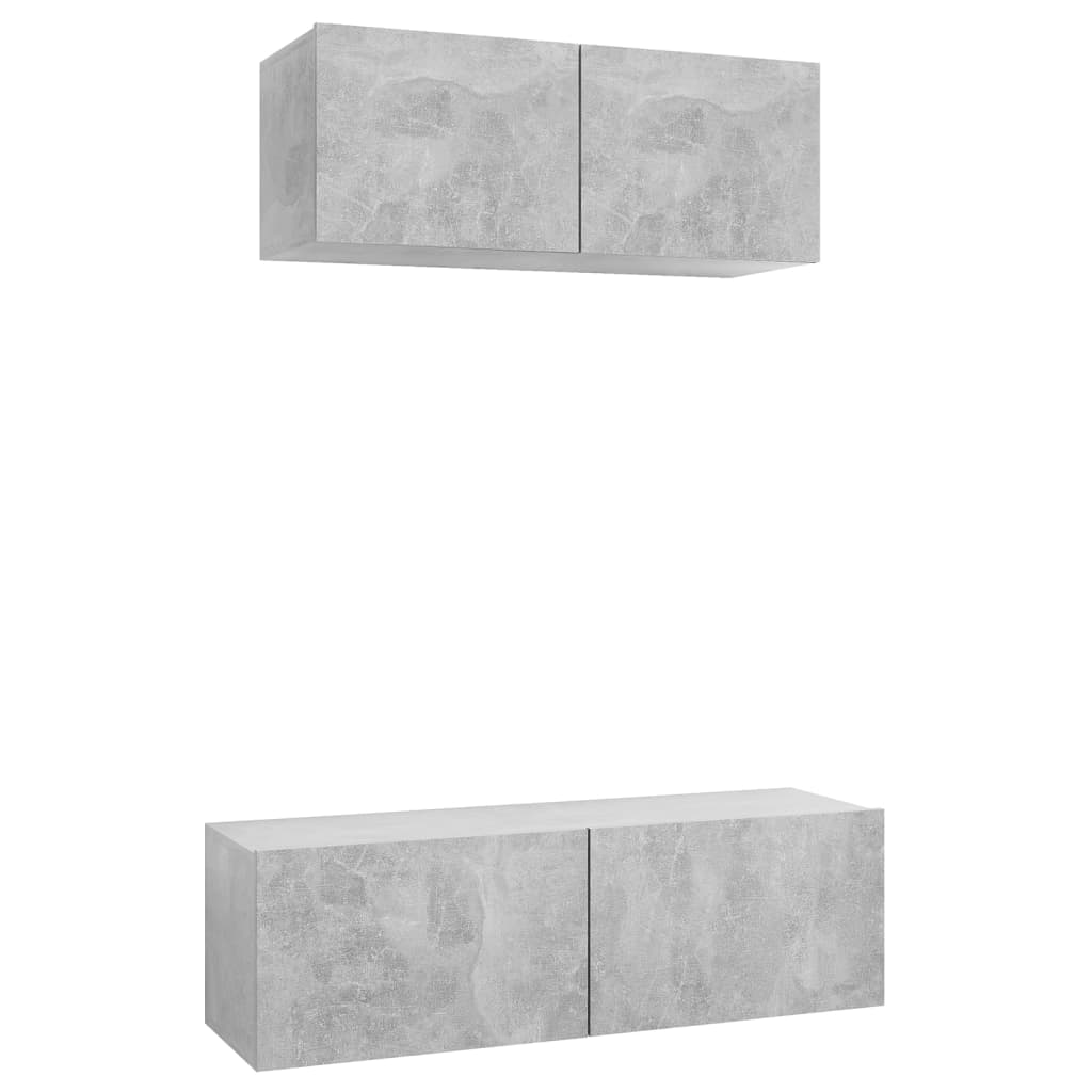 Vidaxl 2-Cz. TV Cabinet Set, Concrete Grey, Wood-Based Material