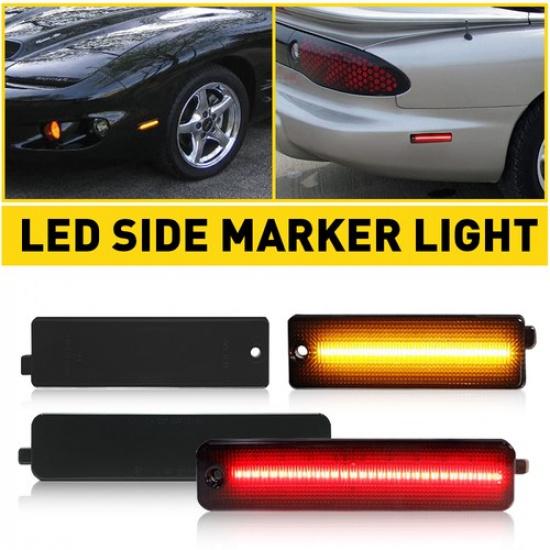 4PCS Fender LED Side Marker Light For 1998-2002 Pontiac Firebird Amber Red Lamp