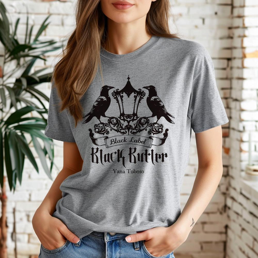 Black Butler shirt women Psychedelic women Graphic Retro korean clothes University t-shirt Retro harajuku Y2k 2000s Grunge