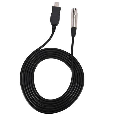 Microphone Link Adapter Cord XLR Female To USB MIC Link Black Cable Line