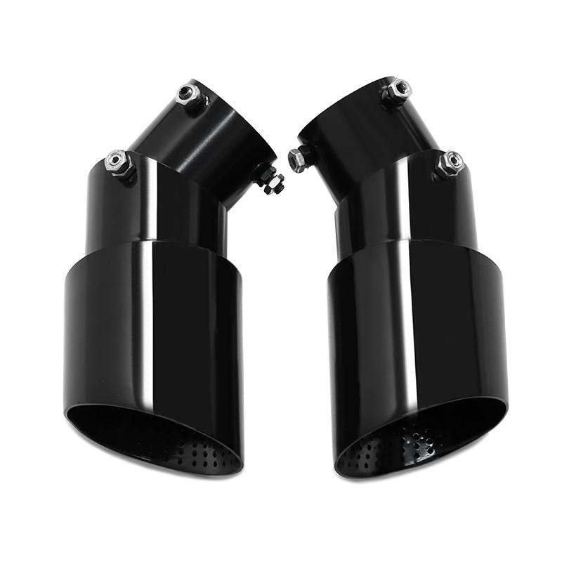 1PCS 1.77-2.55 Inch(4.5cm-6.5cm) Adjustable Inlet Exhaust Tips Bolt-On Design Matte Black Stainless Steel Exhaust Tailpipe Tips