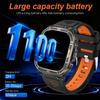 New 1100mAh Battery Outdoor Ultra Durable Men Smartwatch Flashlight Heart Rate Bluetooth Call IP68 Waterproof Sports Smart Watch