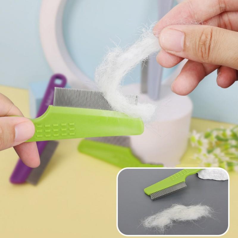 Dog Comb Dense Tooth Dogs Brush Double-row Flea Combs for Dogs Hair Cleaning Dog Grooming Pet Hair Remover Massage Cat Brush