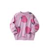 Girls' Sweatshirt Spring and Autumn Children's Clothing Cute Strawberry Print Long-Sleeved Casual Top Children's Pullover