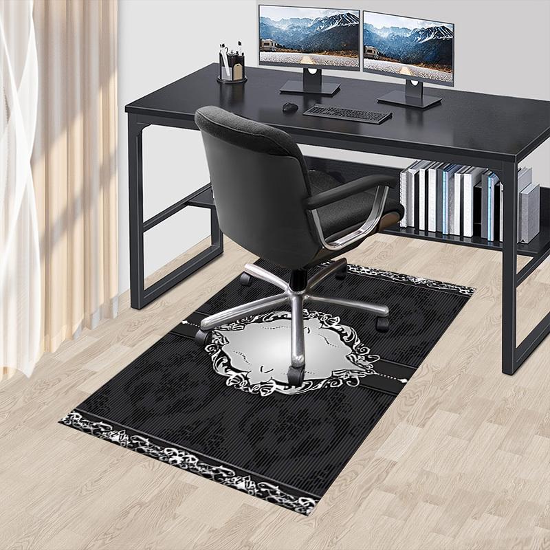 1PC Black and white, floral pattern Extra Large Non Slip Floor carpet, Office, family, bedroom Large Area Rug Indoor Rugs