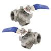 Jucheng 304 Stainless Steel Manual 3-Way Ball Valve