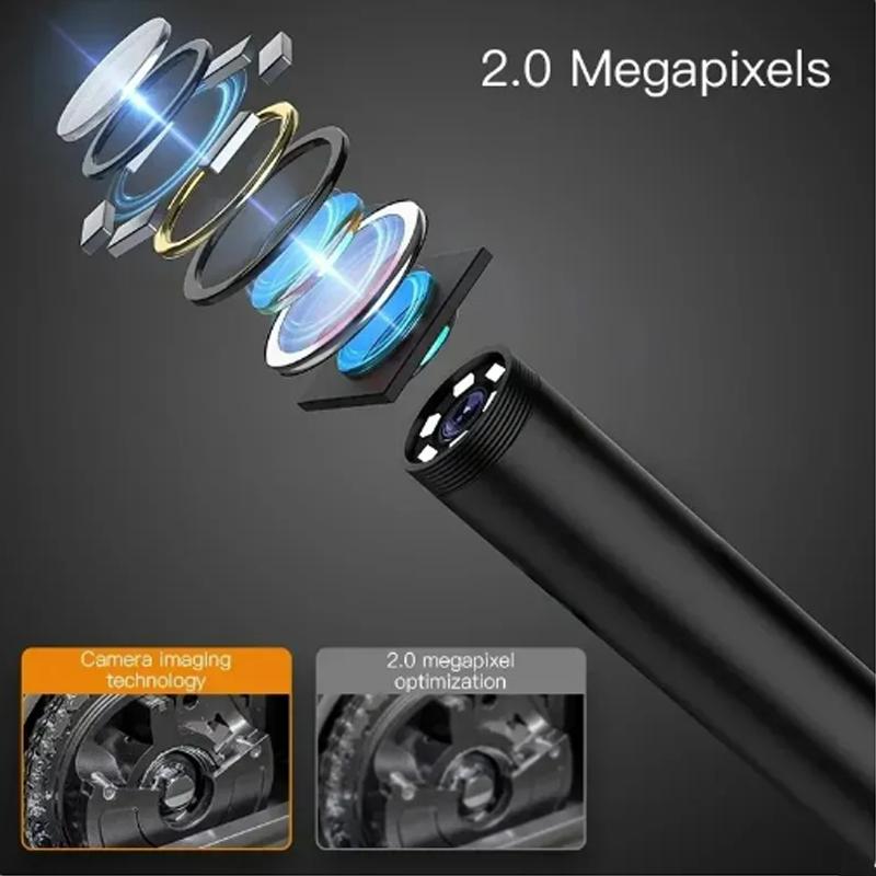 5.0 Inch IPS Screen Industrial Endoscope Camera 8mm HD1080P Sewer Car Piping Inspection Camera Borescope 8 LED Waterproof