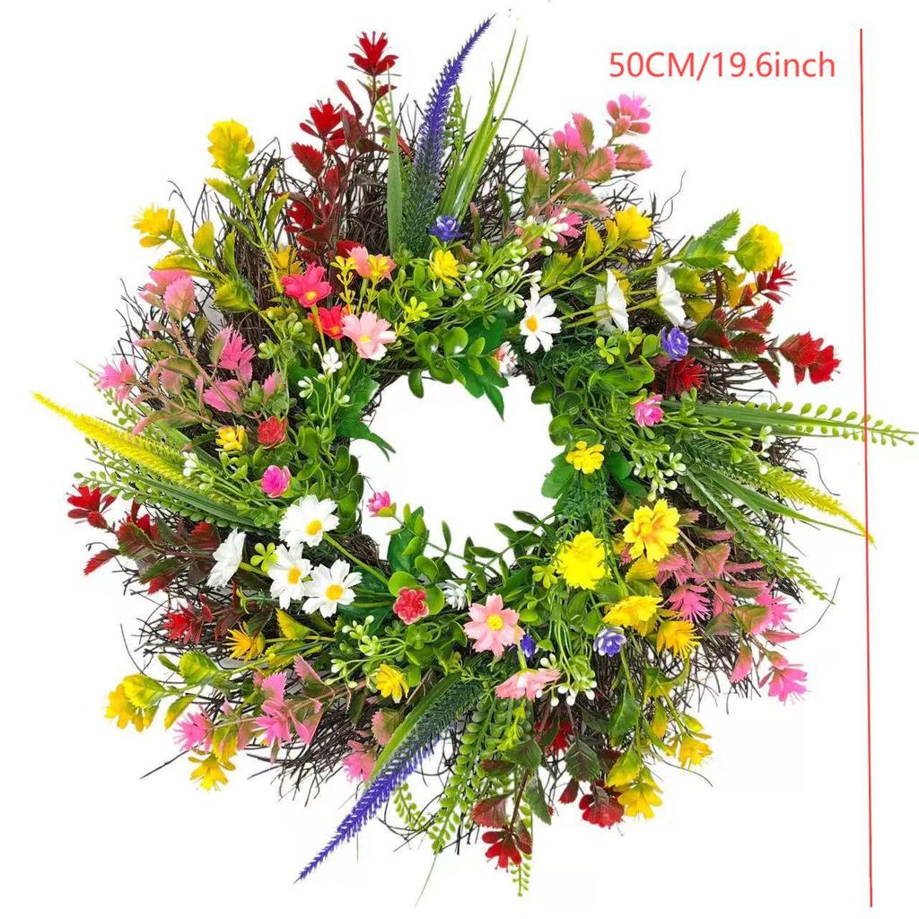 Kai Jin Spring/Summer Artificial Flower Wreath - Front Door Hanging Ornament & Photography Prop