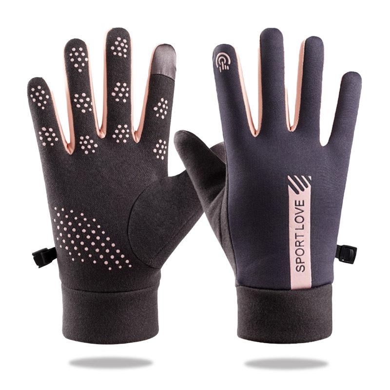 Men and Women Water Proof Wind Proof  Cold Proof Plus Velvet Touch Screen Warm Gloves Couple Cycling Sports Travel Outdoor