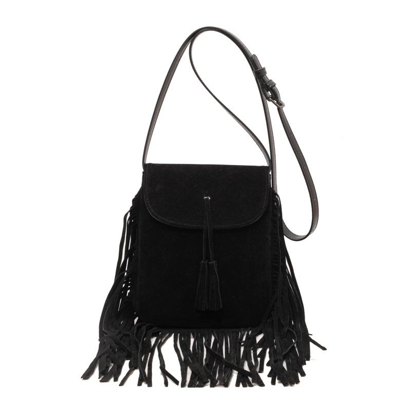 

Дизайнерская сумка-ниша, Ретро сумка через плечо, Сумка с бахромой высокого класса чёрный