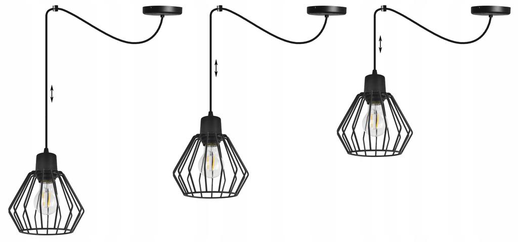 Hanging Lamp, Ceiling Chandelier, Wire Shade, Led