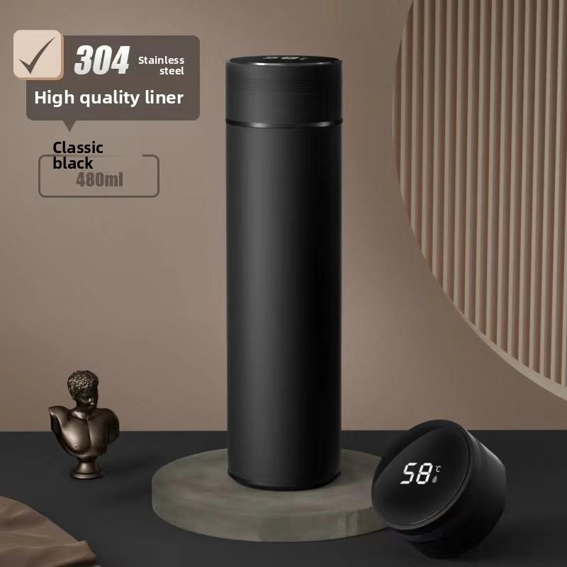 Smart Temperature Display Insulated Travel Mug With Tea Strainer For Office Use