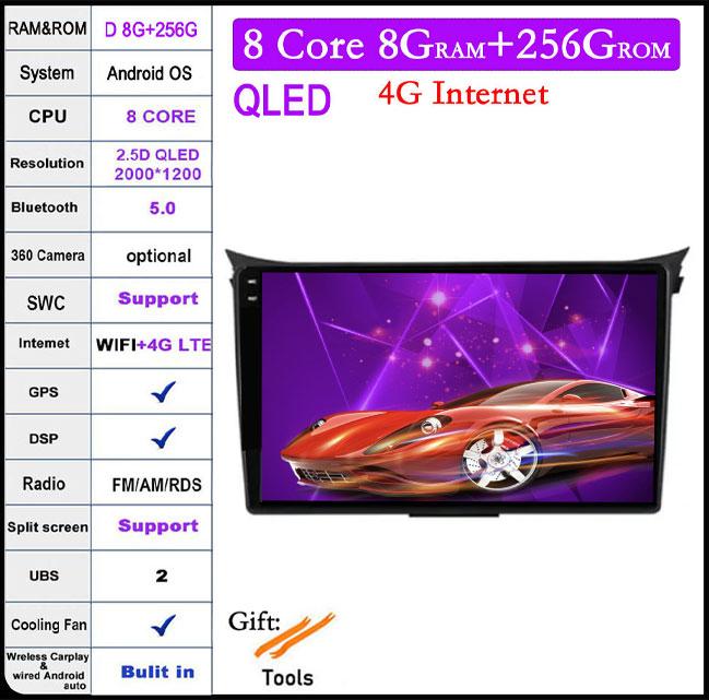 QLED DSP Android 14 For Hyundai I30 Elantra GT 2012 2013 2014 2015 2016 Car Auto Radio Multimedia Video Player Navigation