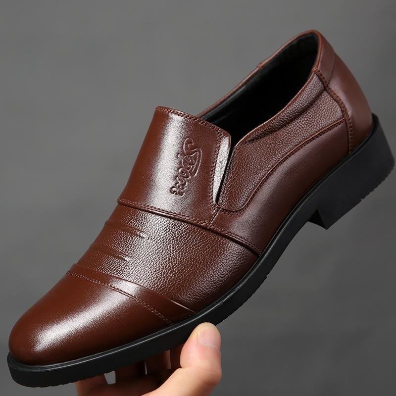 Hy [primo strato pelle bovina] scarpe in pelle da uomo scarpe da uomo scarpe formali casual primavera e autunno business pelle traspirante calde cotone da uomo