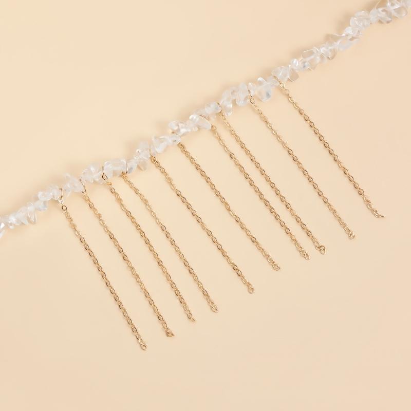 Vintage Pearls Tassels Choker Necklace for Women Elegant Neck Chain Handmade Layered Statement Jewelry Gift