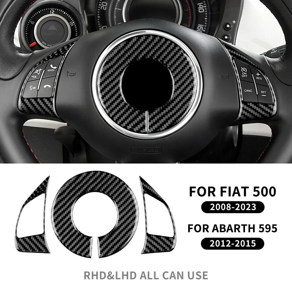 Real Soft Carbon Fiber Sticker For Fiat 500 Abarth 595 2012 2013 2014 2015 2016 2017 2018 2019 2020 2025 2025 2025 Car Steering