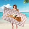 Cute Funny Animal Ins Cartoon Microfiber Printed Beach Towel Mountain Climbing Yoga Beach Swimming Running Absorbent Soft Towel