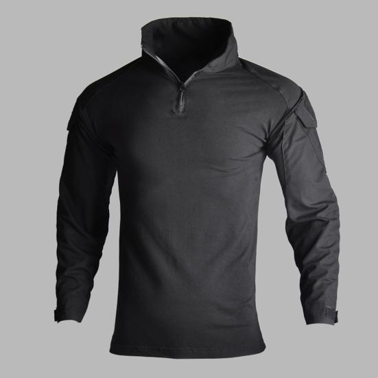 Men Combat T-shirt Camouflage Stand Collar Slim Long Sleeve Autumn Shirt