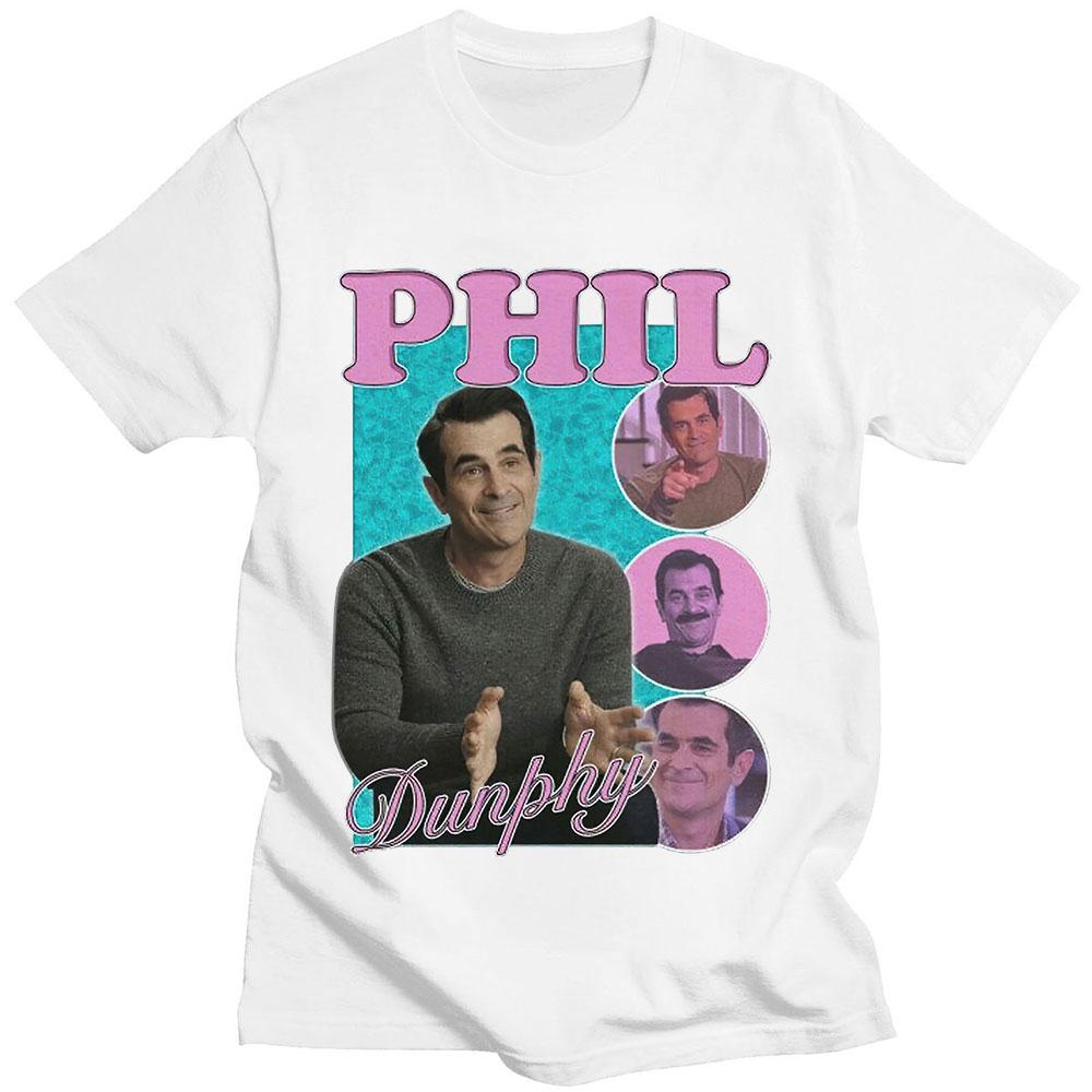 Phil Dunphy 2022 Amerikan TV Dizisi Tişörtleri Harajuku Grafikli Baskılı Kısa Kollu %100 Pamuklu Tişört Oversize Sokak Giyimi Unisex