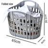Foldable Plastic Laundry Basket for Clothes and Toys - Hollowed-Out Design for Bathroom Storage