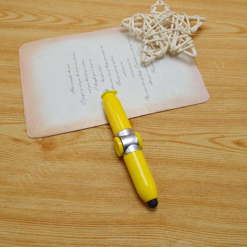 Spinner Led Pen With Led Light Novelty Multifunction Hand Spinner Plastic Led Light Stylus Pen жёлтый
