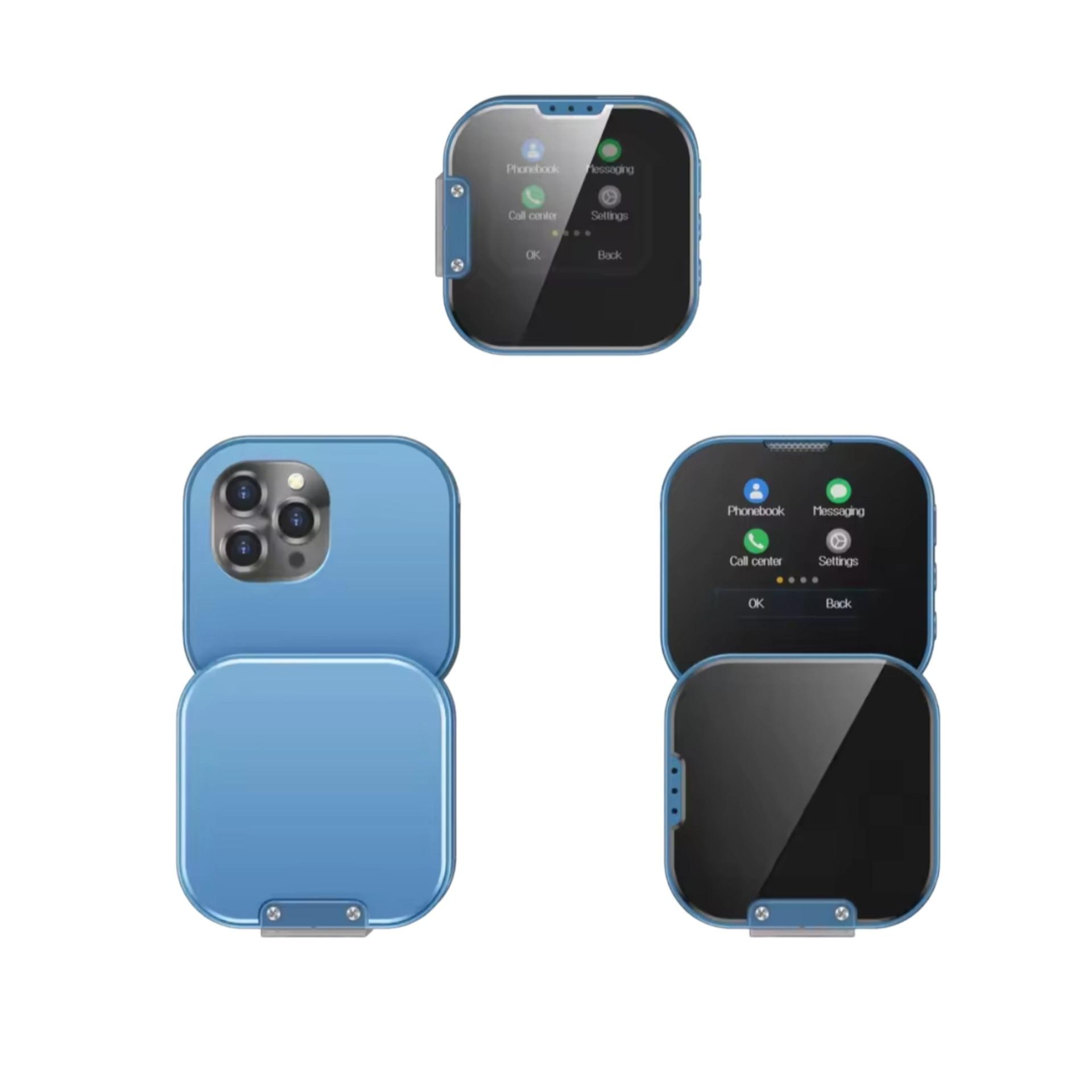 

I19 Вращающийся сенсорный экран Карманный маленький мобильный телефон Две SIM-карты Двойной режим ожидания Сенсорный Мини Запасной аппарат Трансграничный Несмартфон синий