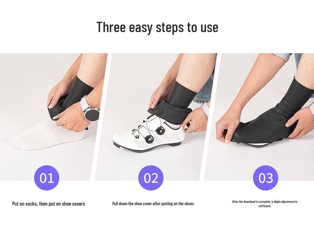 Lock Silicone Windproof Cycling Shoe Covers, Size 41-43, Non-slip & Warm.