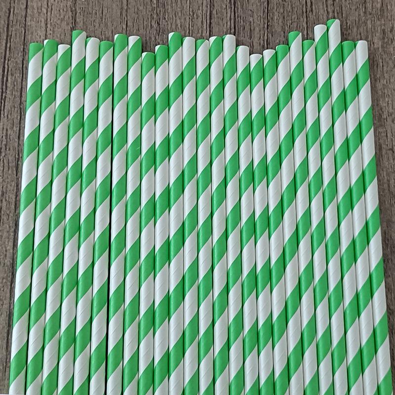25 Colorful Striped Paper Straws - Disposable, Creative, Decorative for Desserts & Beverages