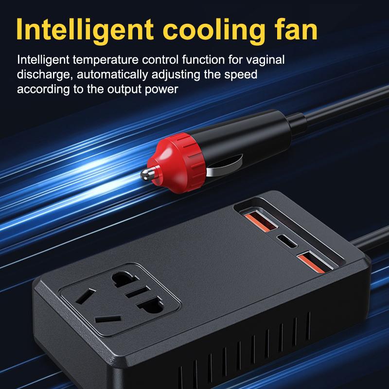 Universal 150W Car Inverter Dc 12V/24V To 110V/220V Auto Power Converter Adapter Usb Type C Chargers Car Inverter For Iphone