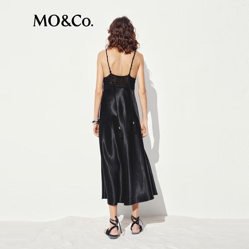 MO&Co. Elegant Backless Knit Little Black Dress
