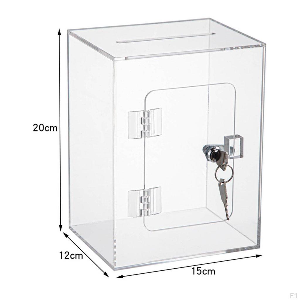 Clear Acrylic Comment Collection Box Dustproof Transparent Voting Square Container Form Office