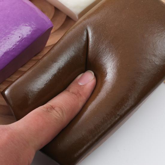 Slow-Rise Squeeze Bread Toy Soft Stretchy Stress Relief Fidget Cute Mini Toast Simulation for Desk Decoration Fun Gift for Kids Adults