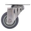 3 Inch Caster 304 Stainless Steel Plate TPR Wheel Quiet Rotating Universal Caster for Cart Furniture Workbench