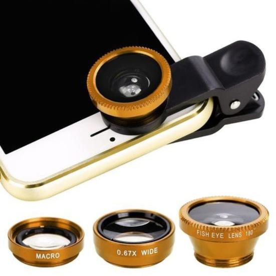 3 In 1 Universal 0.65X Wide Clip On Angle Fisheye Macro Lens