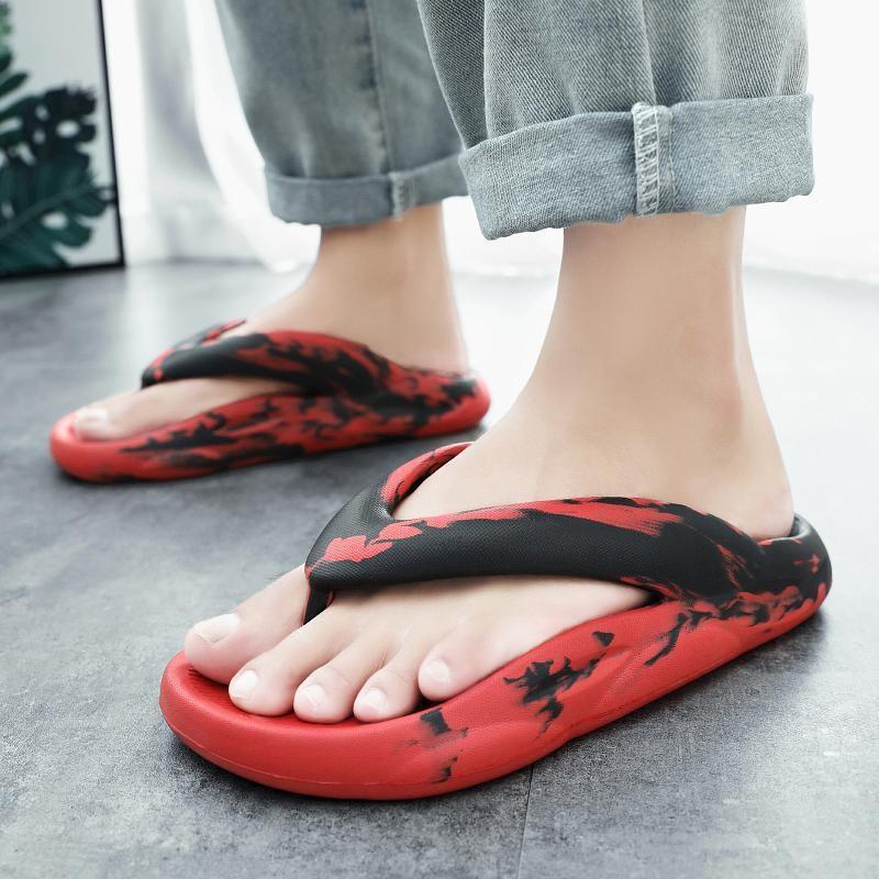 

Мужская модная летняя новая модель 2025 года, на толстой подошве, наступающая на дерьмо, модная пляжная сетка для ног, парные шлепанцы-вьетнамки 36