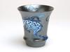 Sake cup (guinomi) - Arita ware, Emperor Dragon design, curved shape, Japanese sake glass, Made in Japan.