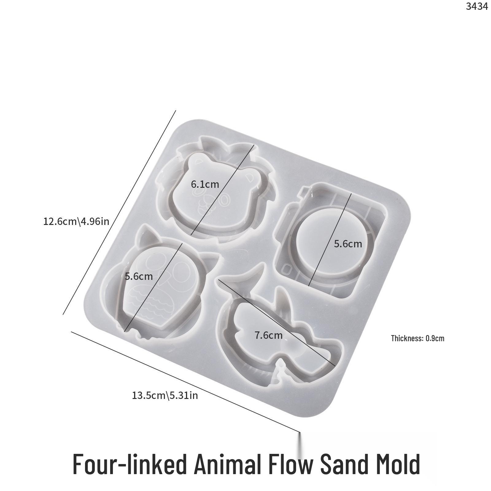 DIY Crystal Epoxy Ice Cream Candy Lion Shark Pendant Mold