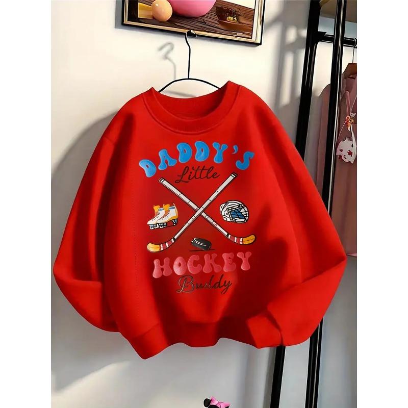 Kids Sweatshirt , Long-Sleeved Crewneck Sweatshirt, Adorable Printed Sweatshirt, Comfortable Casual Sweatshirt 110 красный