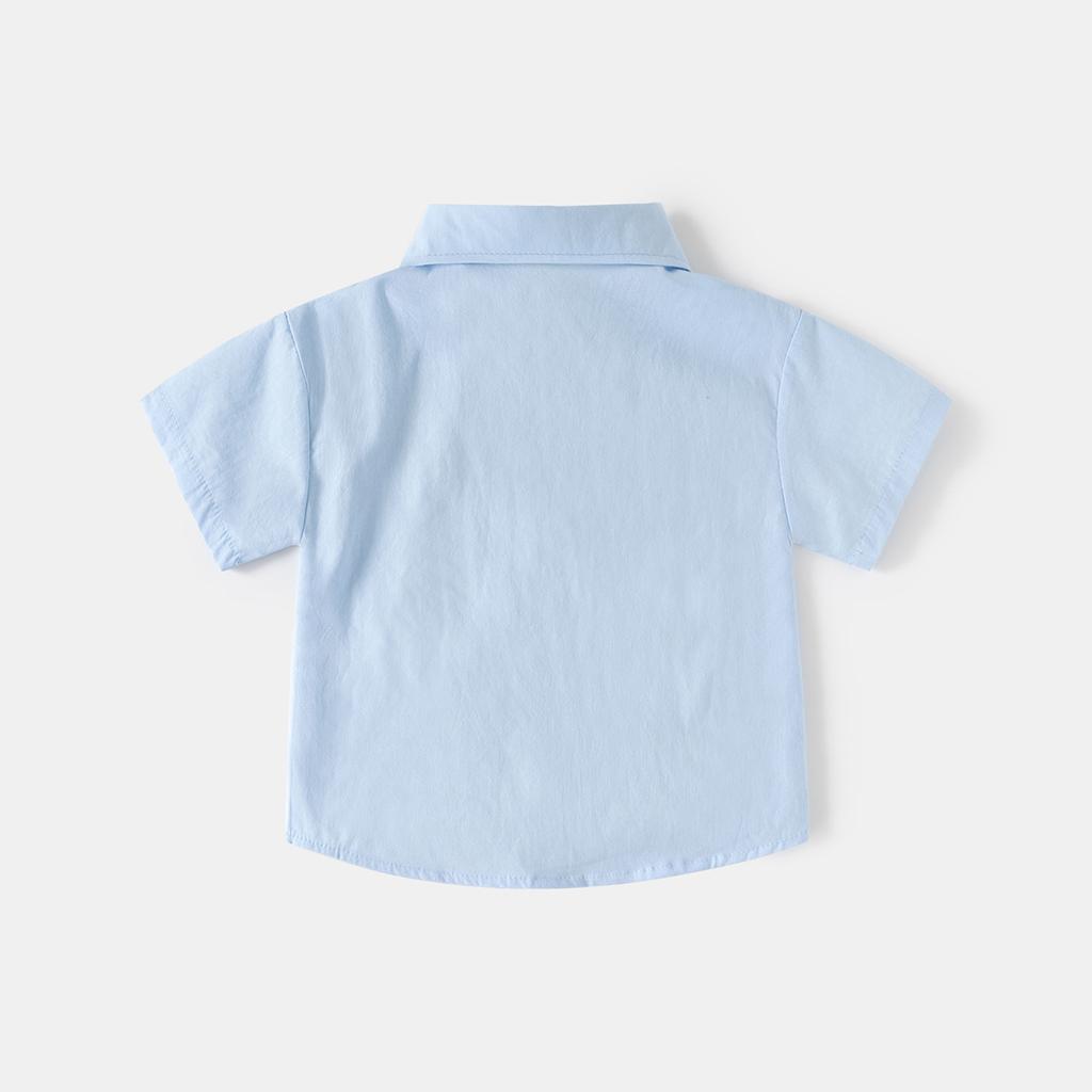 Boys Short Sleeve Shirt Casual Button Down Collared Summer Top Fashion Clothing for Toddler and Kids