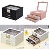 Jewelry Storage Box Pu Leather Large Capacity Organizer For Home And Travel
