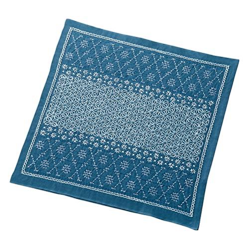 Olympus Sashiko Kit:  La bouquetiere  Flower Dishcloth Kit, Snow Crystal, SK-436