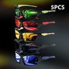 5 Pairs of Fashionable Men's and Women's Sunglasses, Rectangular Protective Design