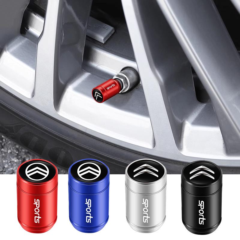 Aluminum Alloy Car Tire Valve Stem Caps Wheel Valve Accessories For Citroen C5X e-C4 X e-C3 C4 C3 C5 Berlingo C-Elysee C-Crosser sdcr63