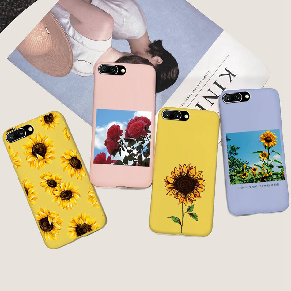 Pretty Girl Sunflower Case For Huawei Honor 10 Phone Case Soft Silicone TPU Back Cover For Honor 10 COL-L29 L19 Funda Honor10