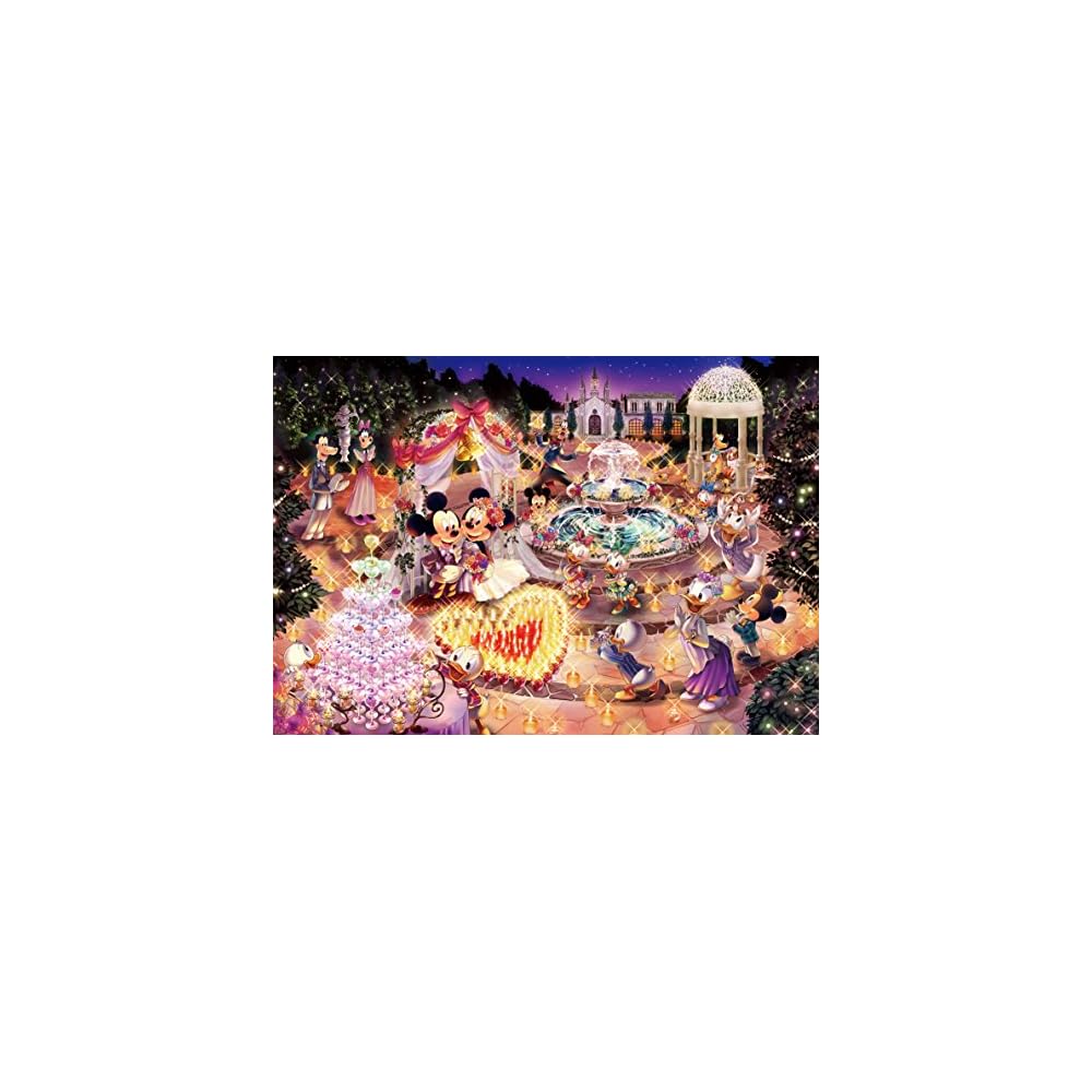 Tenyo Disney Night Wedding Dream 1000 Piece Glow Jigsaw Puzzle with Glue and Spatula (51x73.5cm)