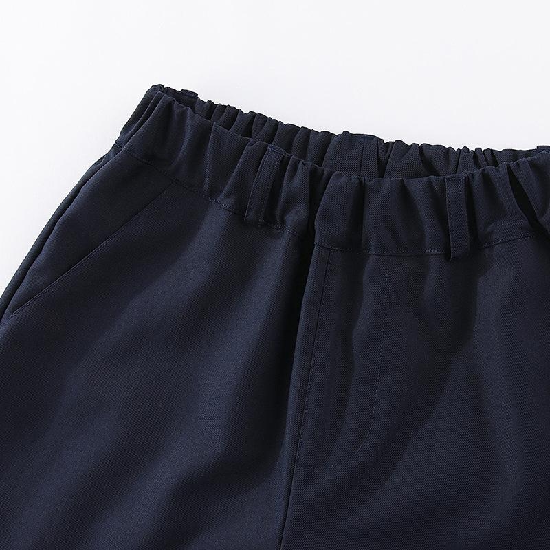 Solid Color Elastic Waist Kids School Uniform Suit Shorts Boys Girls Mid Length Shorts