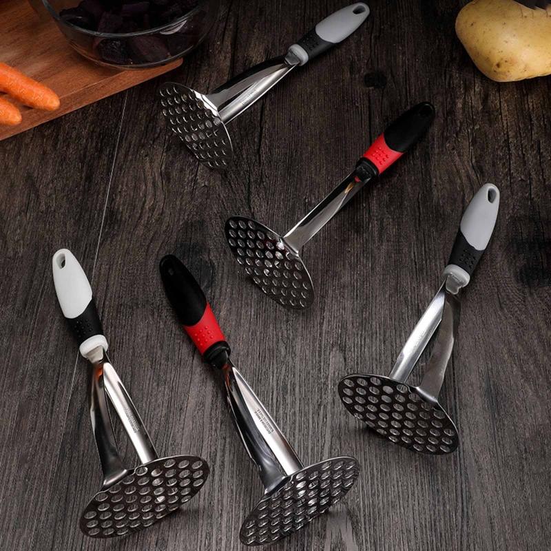 Manual Potato Masher Stainless Steel Potato Smasher Portable Kitchen Tools for Baby Food, Fruits, Bananas, Baking